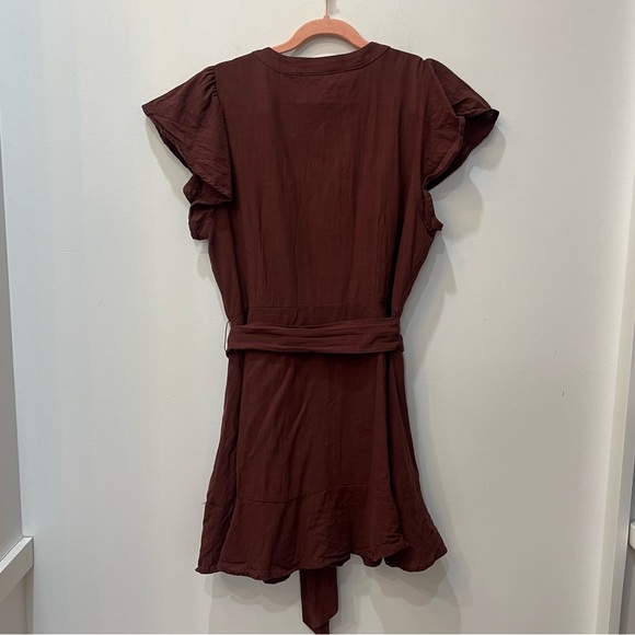 Lulu’s Daytime Dreamer Brown Button-Up Mini Dress rust brown. Medium (large) - Picture 5 of 8